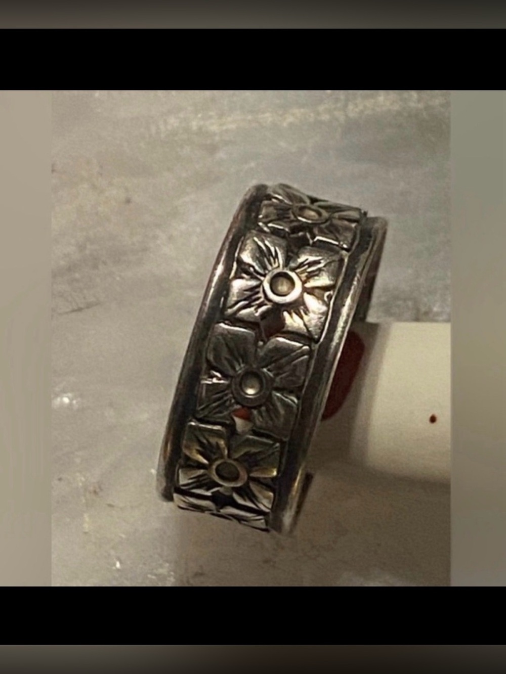 Vintage Intricate Sterling Silver Flower Ring #7181 💎 SALE
